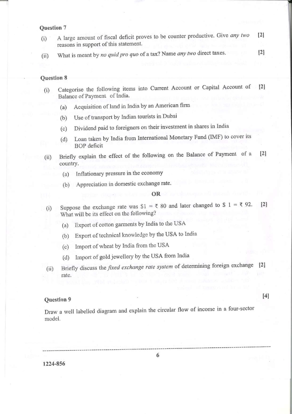 ISC 2024 Economics Question Paper for Class 12 — page 6