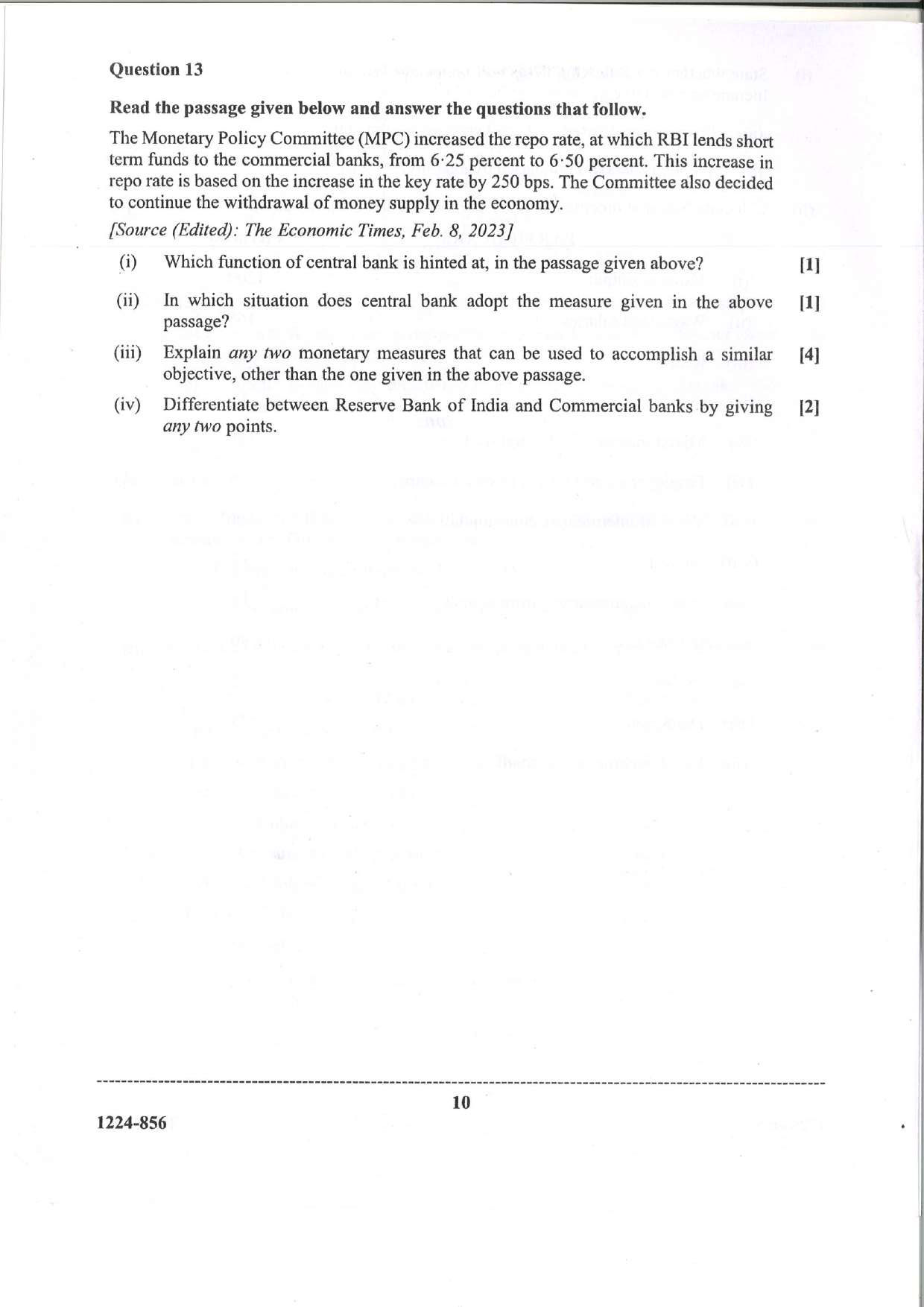 ISC 2024 Economics Question Paper for Class 12 — page 10