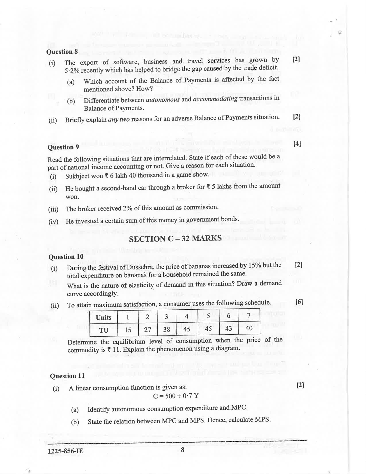 ISC 2025 Economics Improvement Examination Question Paper for Class 12 — page 8