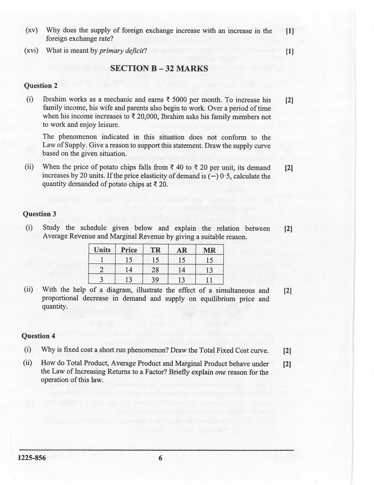 ISC 2025 Economics Question Paper for Class 12 — page 6
