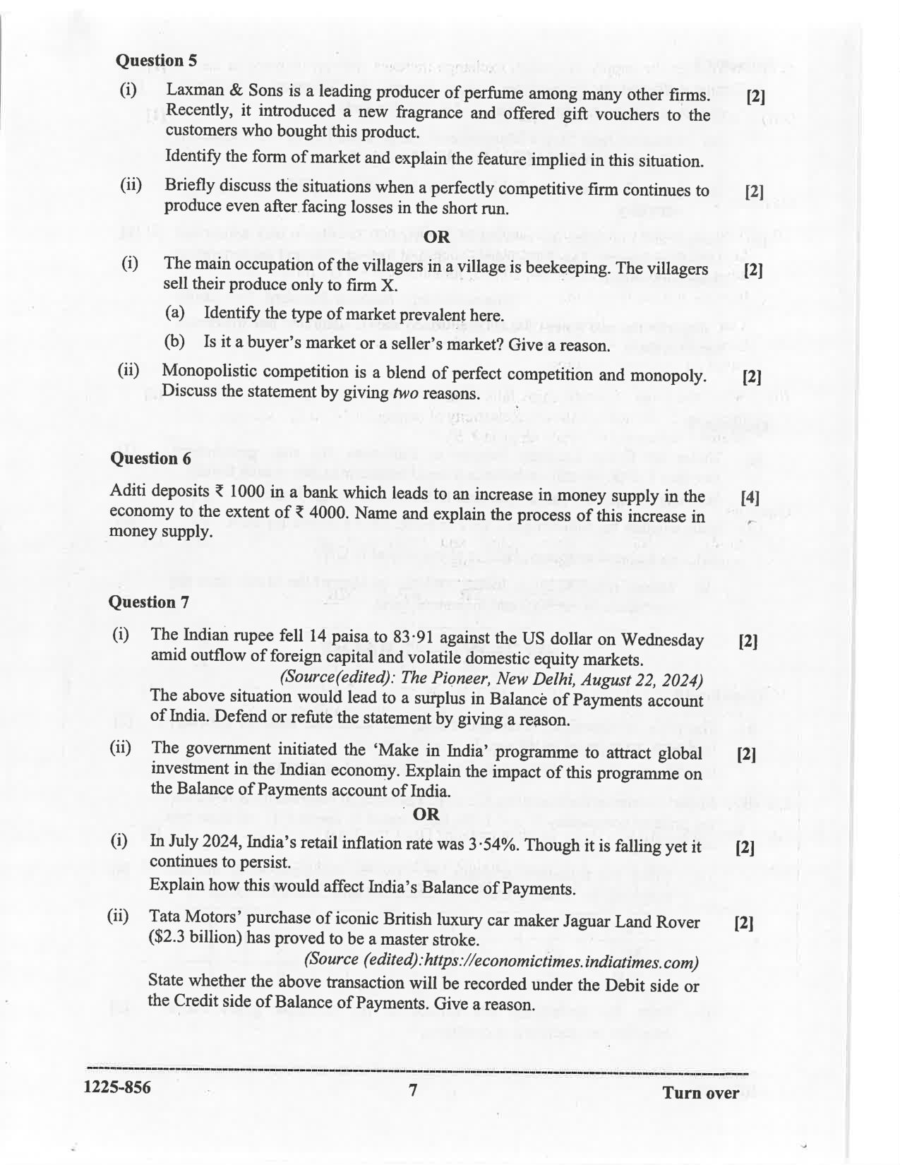 ISC 2025 Economics Question Paper for Class 12 — page 7