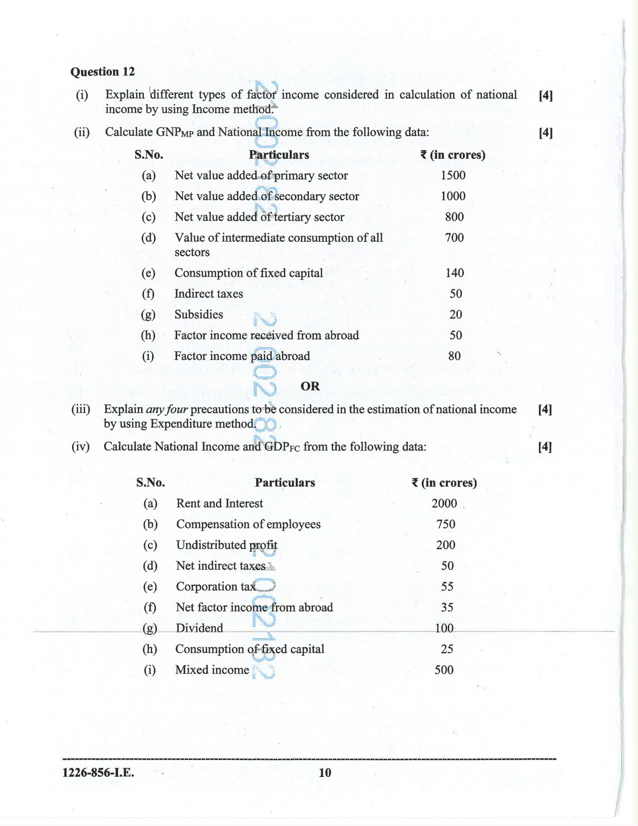 ISC 2026 Economics Improvement Examination Question Paper for Class 12 — page 10