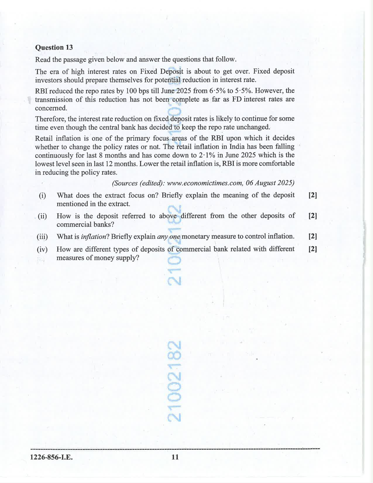 ISC 2026 Economics Improvement Examination Question Paper for Class 12 — page 11