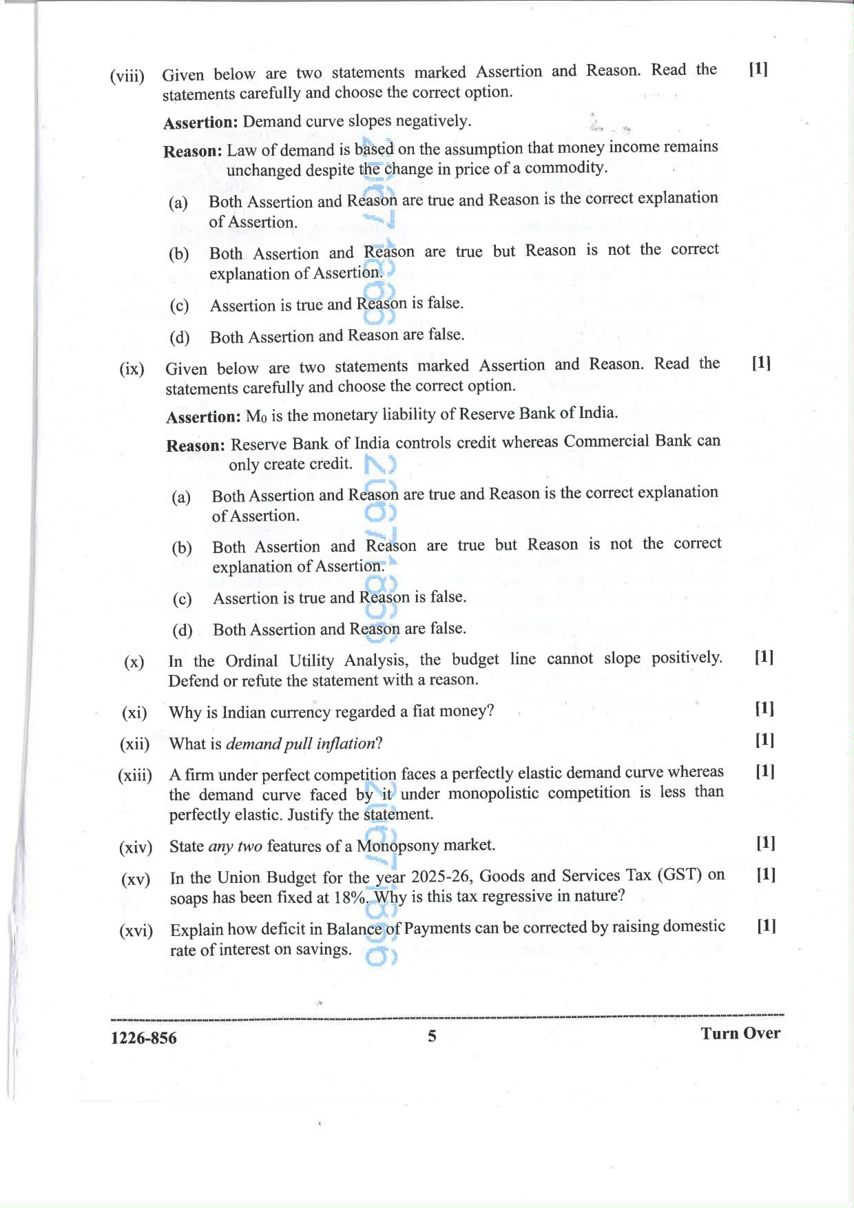ISC 2026 Economics Question Paper for Class 12 — page 5