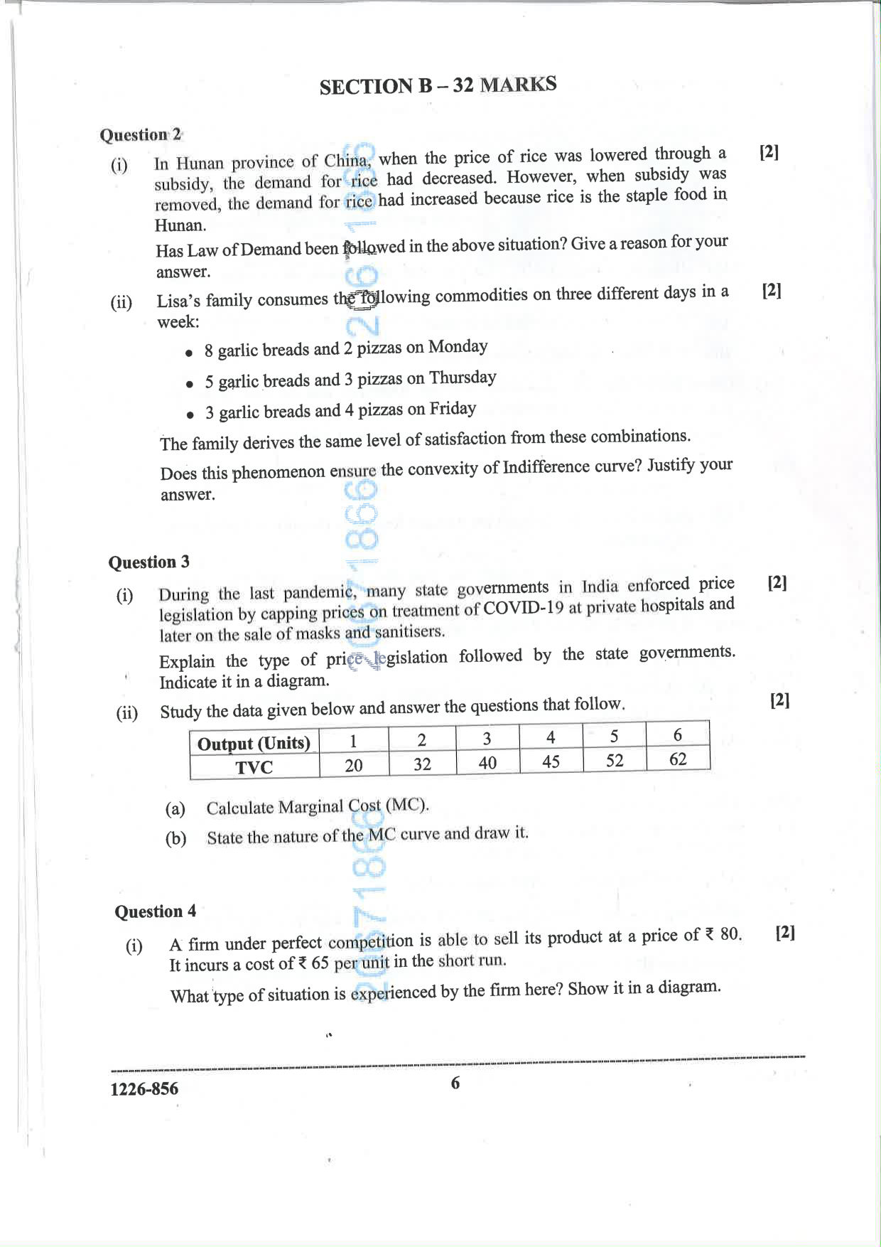 ISC 2026 Economics Question Paper for Class 12 — page 6