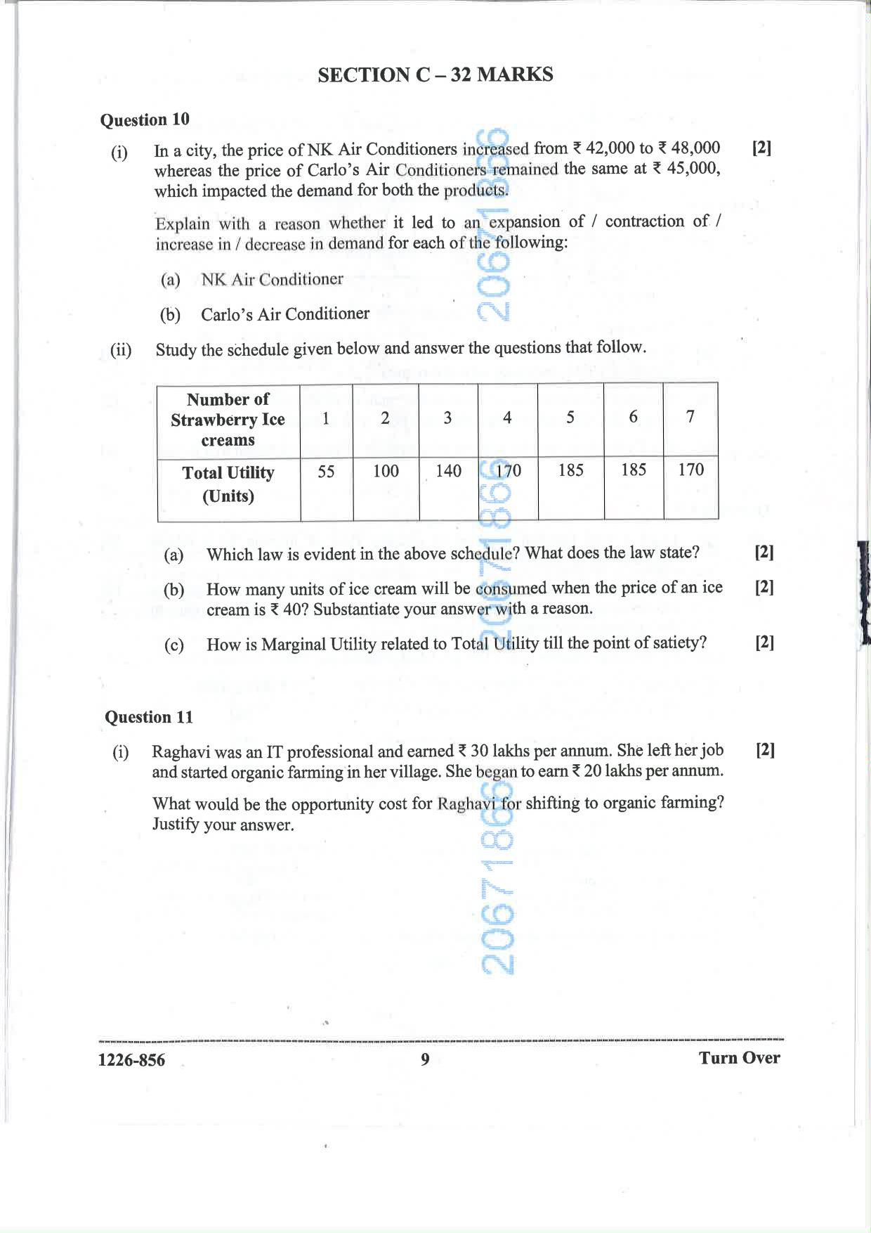 ISC 2026 Economics Question Paper for Class 12 — page 9