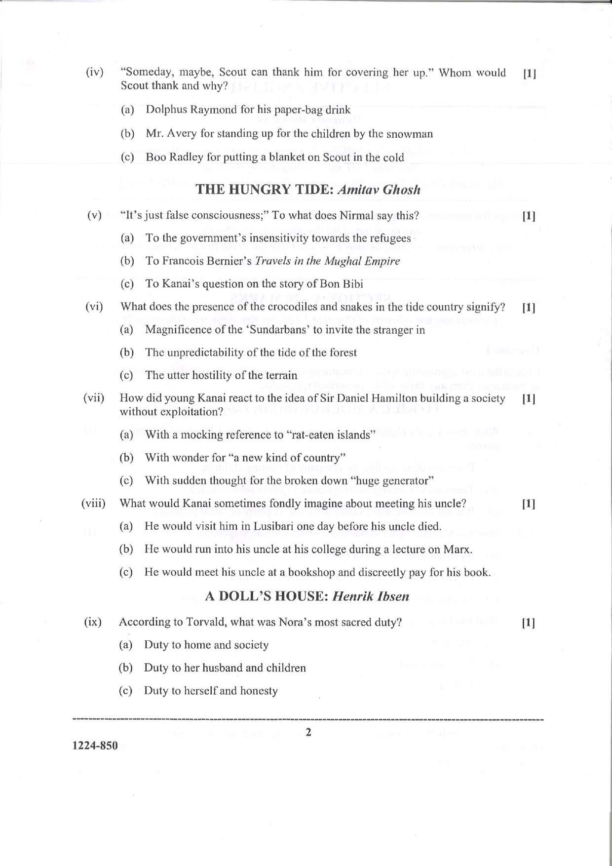 ISC 2024 Elective English Question Paper for Class 12 — page 2