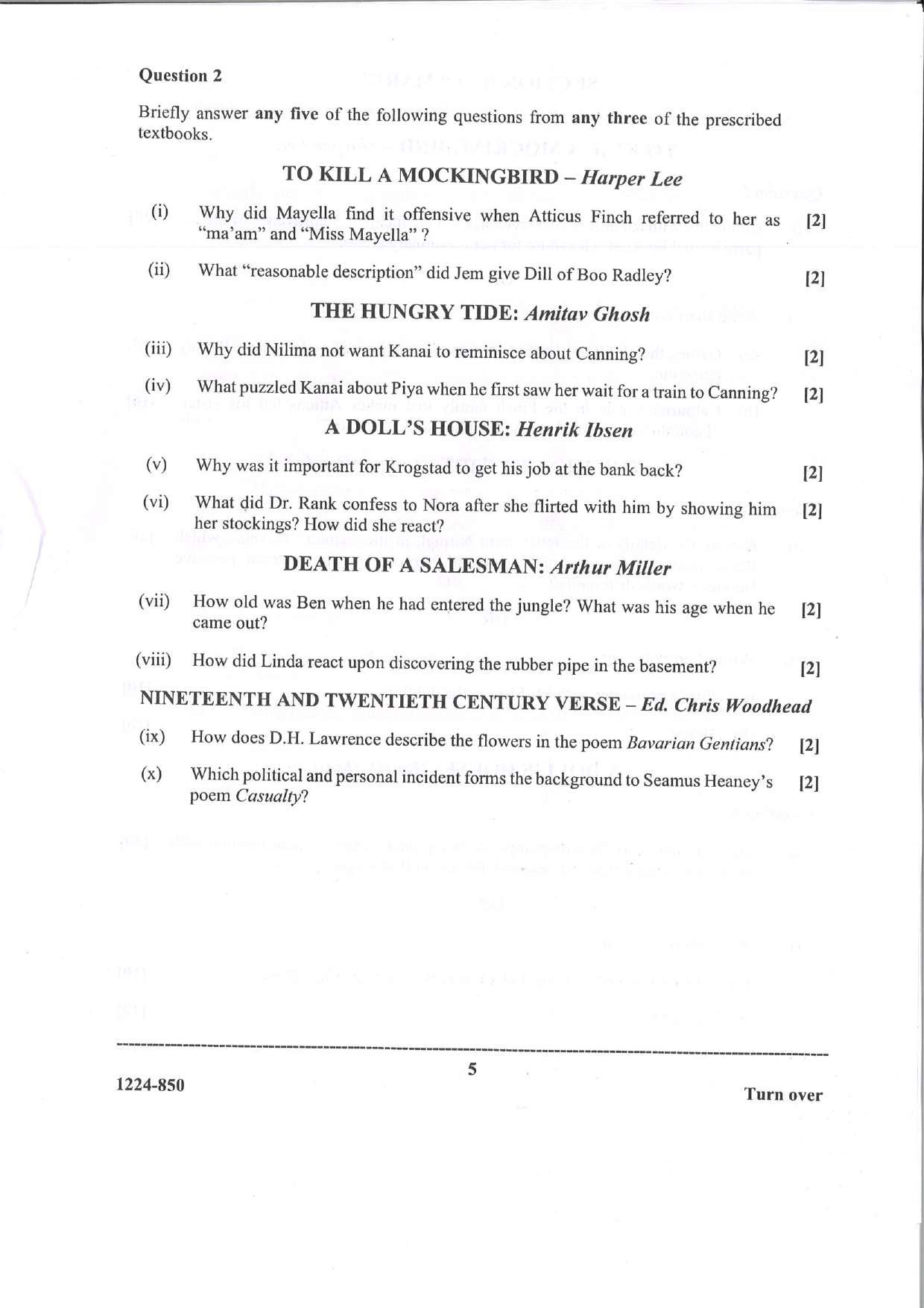 ISC 2024 Elective English Question Paper for Class 12 — page 5