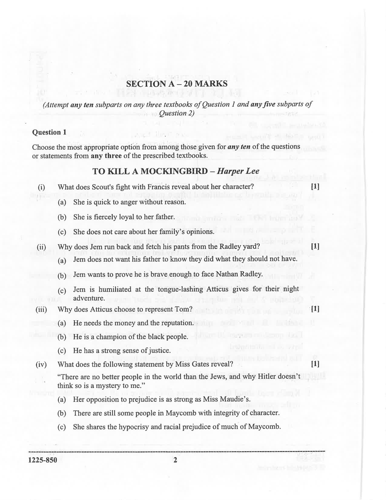 ISC 2025 Elective English Question Paper for Class 12 — page 2