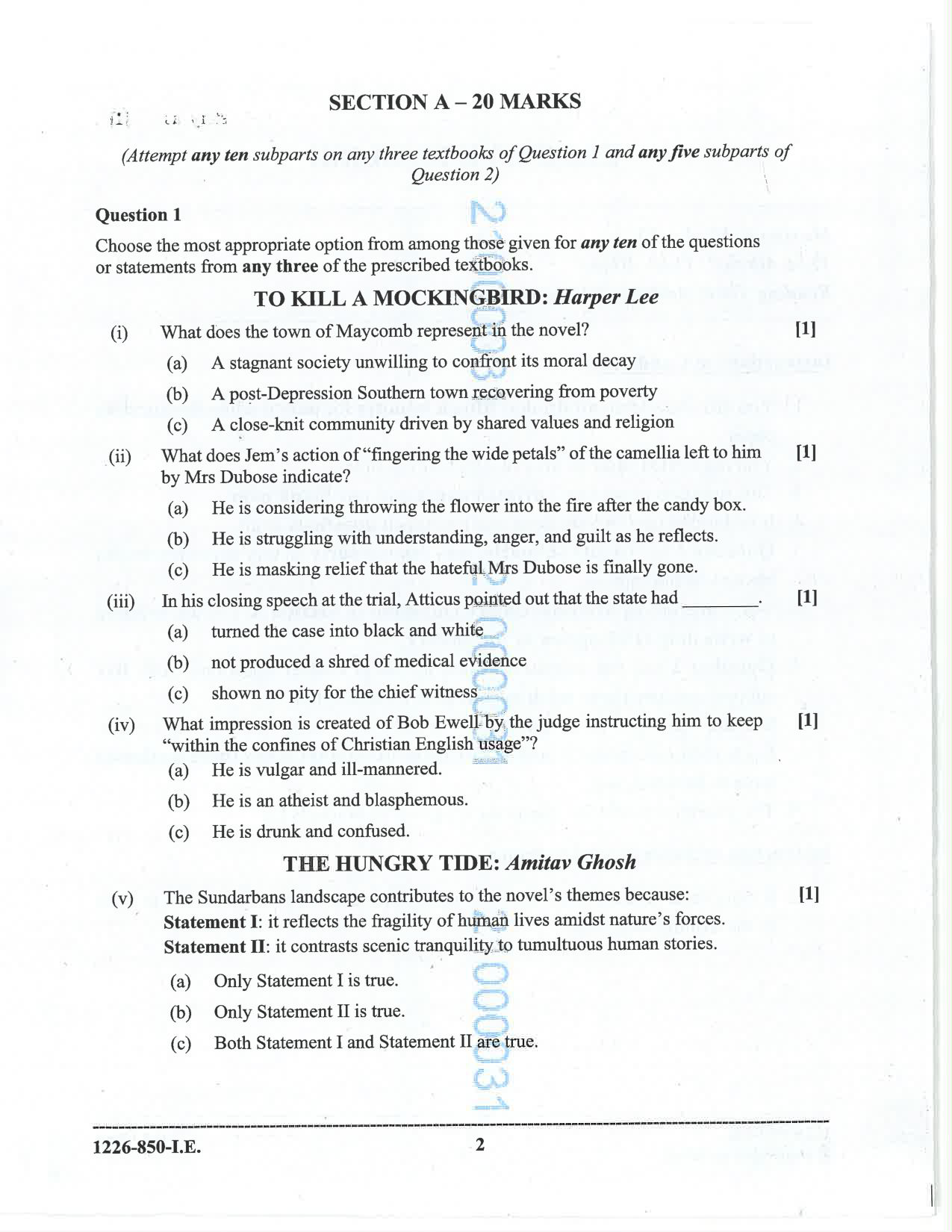 ISC 2026 Elective English Improvement Examination Question Paper for Class 12 — page 2