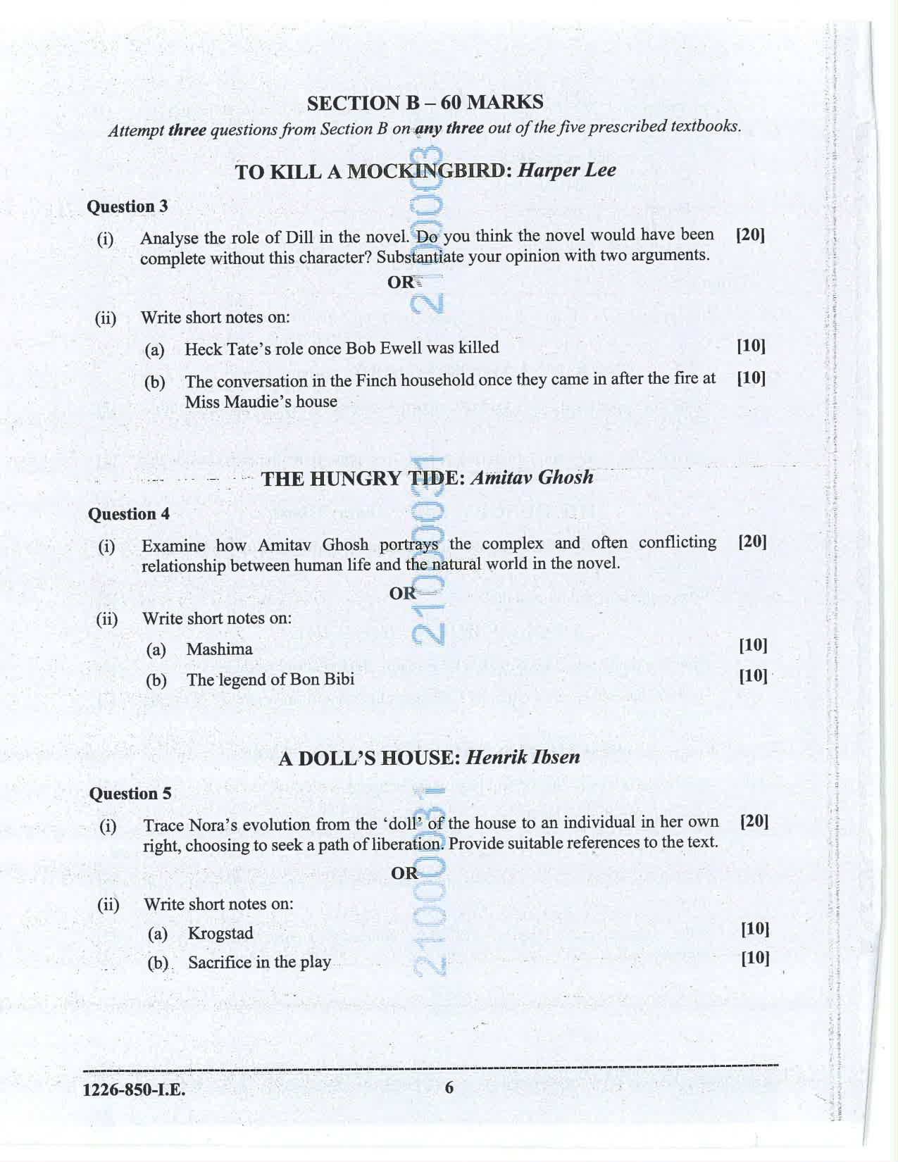 ISC 2026 Elective English Improvement Examination Question Paper for Class 12 — page 6