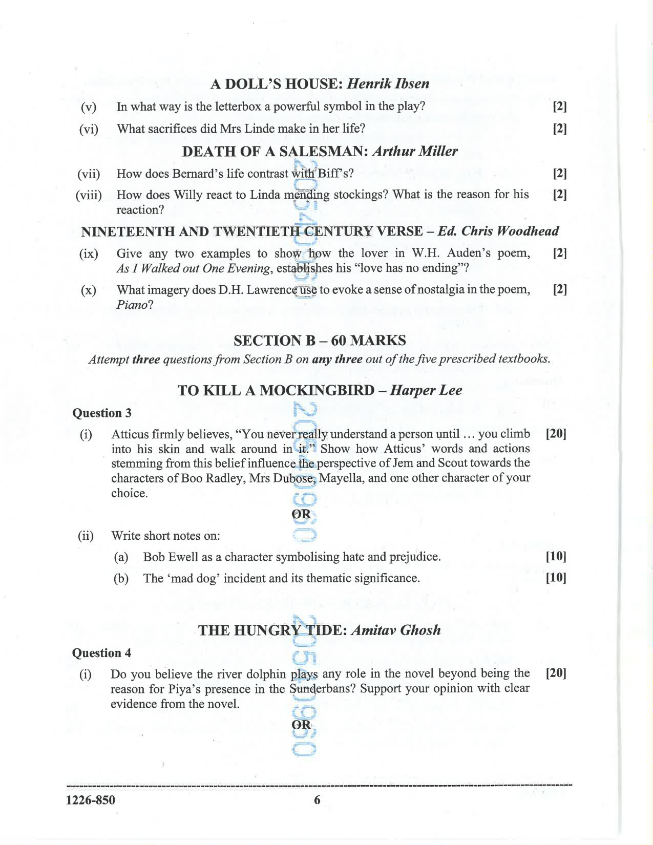 ISC 2026 Elective English Question Paper for Class 12 — page 6