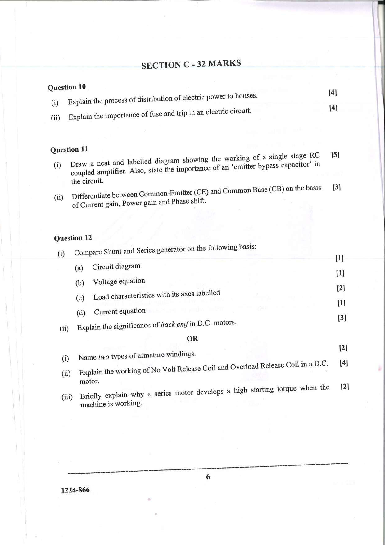ISC 2024 Electricity and Electronics Question Paper for Class 12 — page 6