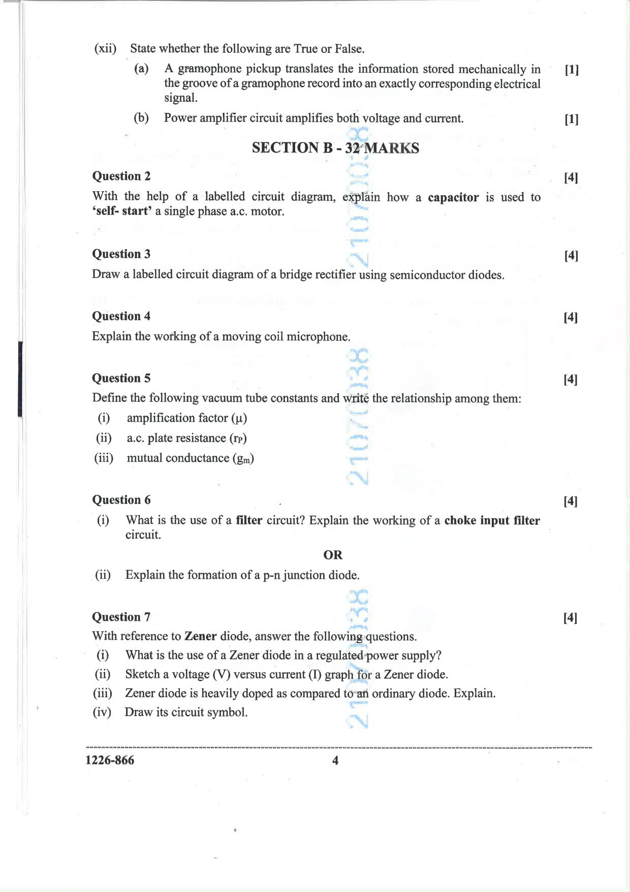 ISC 2026 Electricity and Electronics Question Paper for Class 12 — page 4