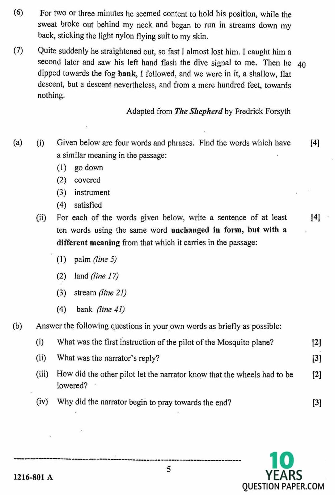 ISC Class 12 English Language 2016 Question Paper