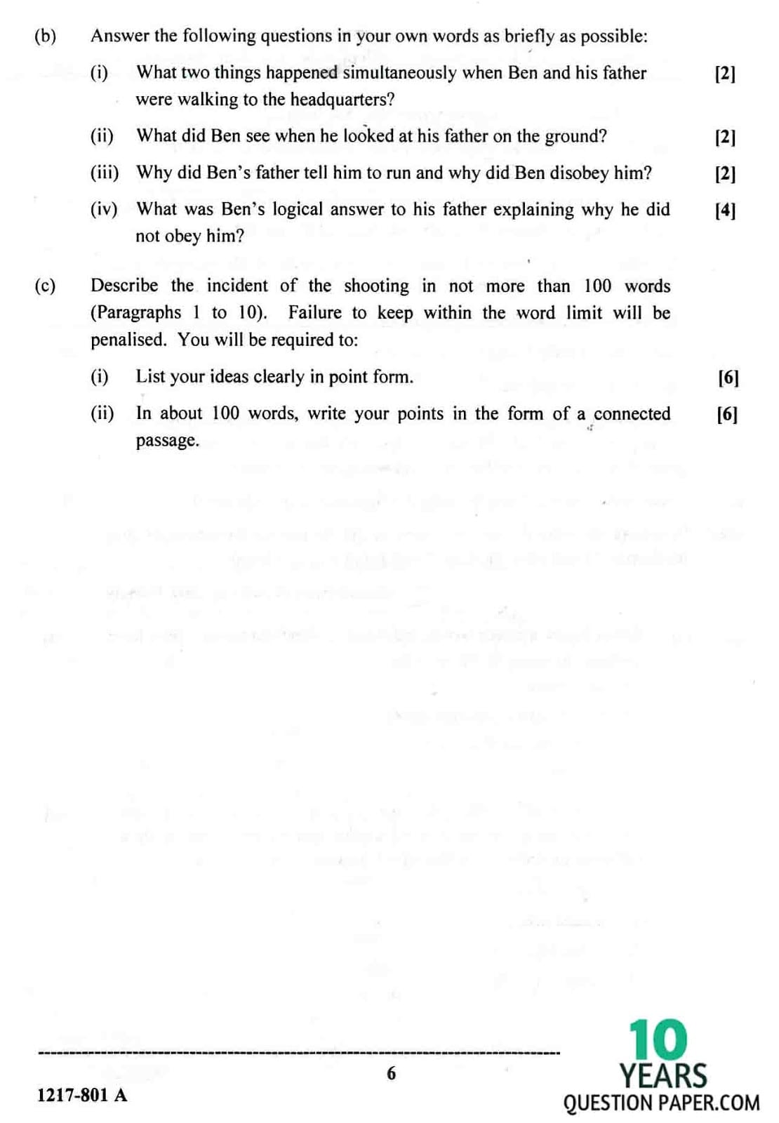 ISC Class 12 English Language 2017 Question Paper