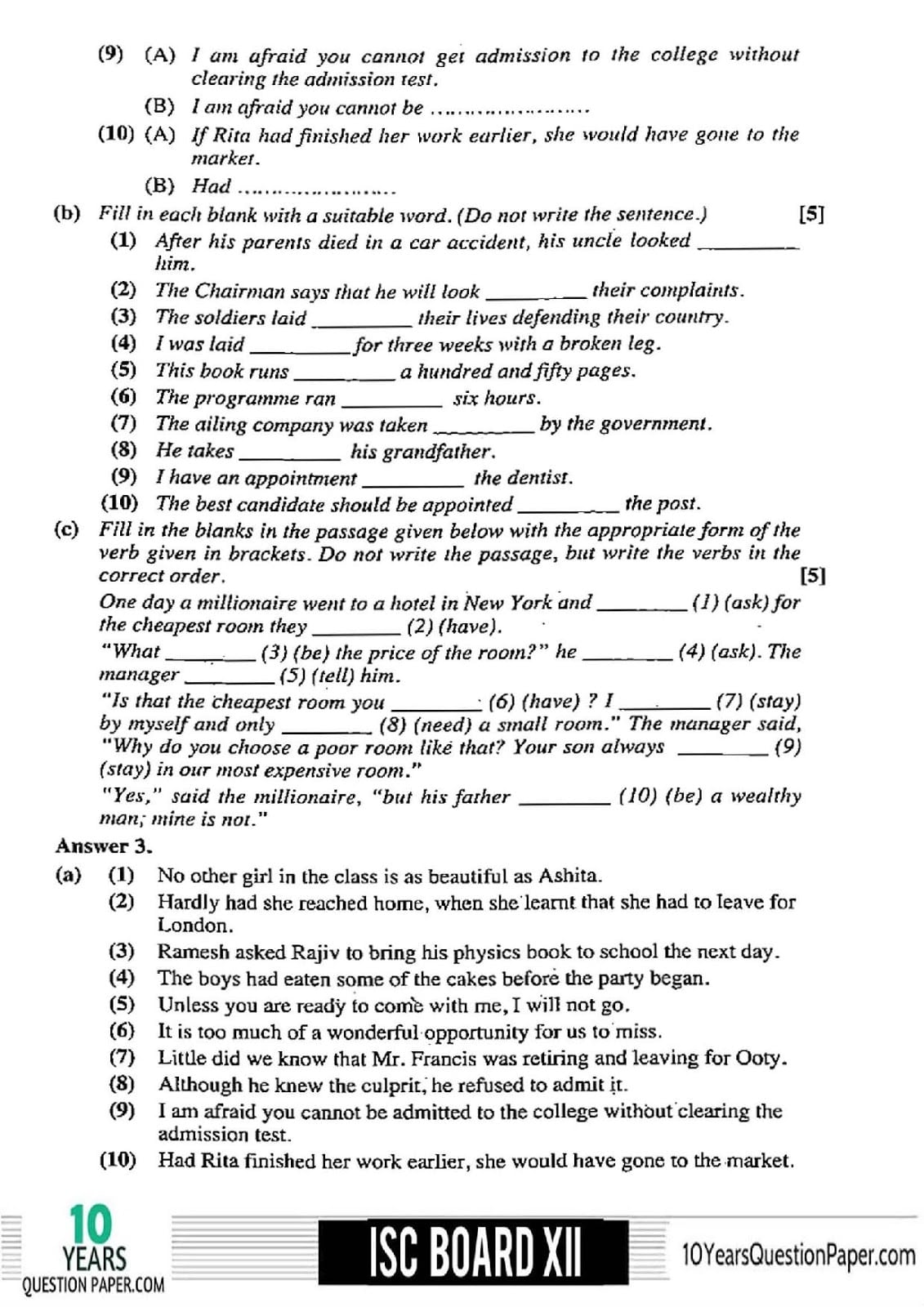 ISC Class 12 English Language 2018 Solved Paper