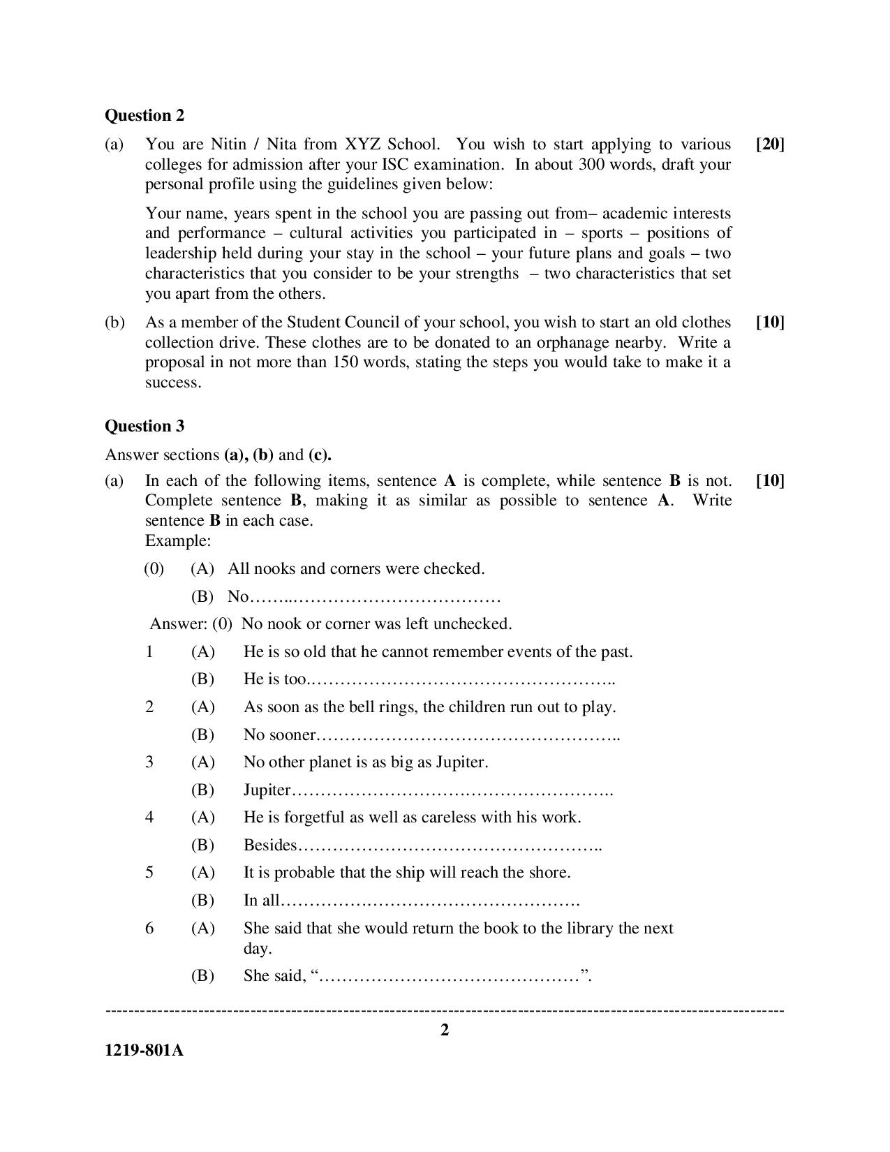 book review sample class 11 isc