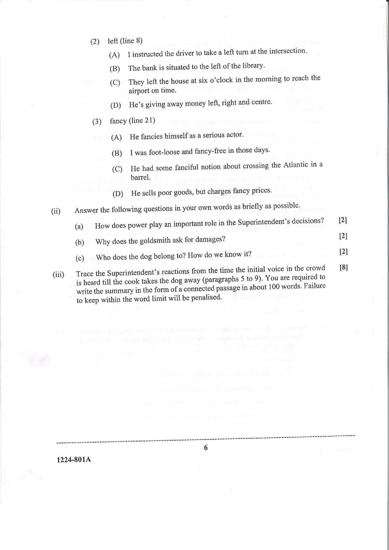 ISC 2024 English Language Question Paper for Class 12 — page 6