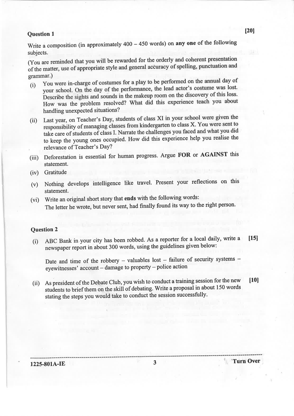 ISC 2025 English Language Improvement Examination Question Paper for Class 12 — page 3