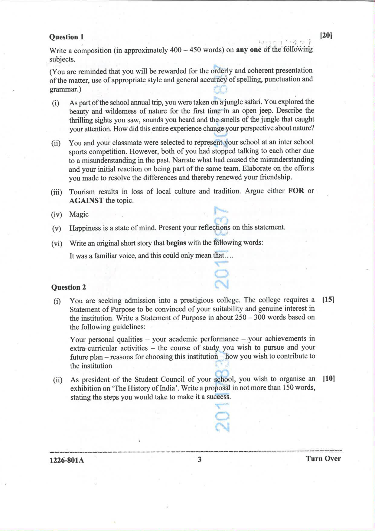 ISC 2026 English Language Question Paper for Class 12 — page 3
