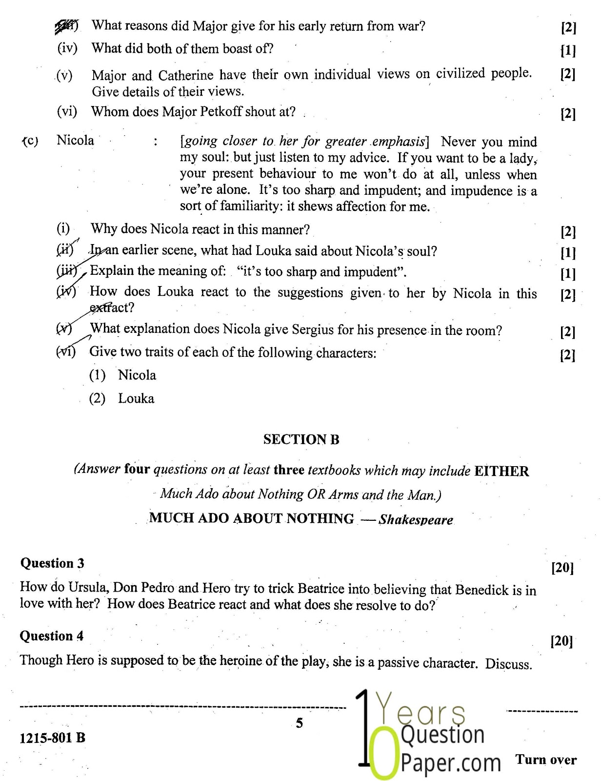 ISC Class 12 English Literature 2015 Question Paper