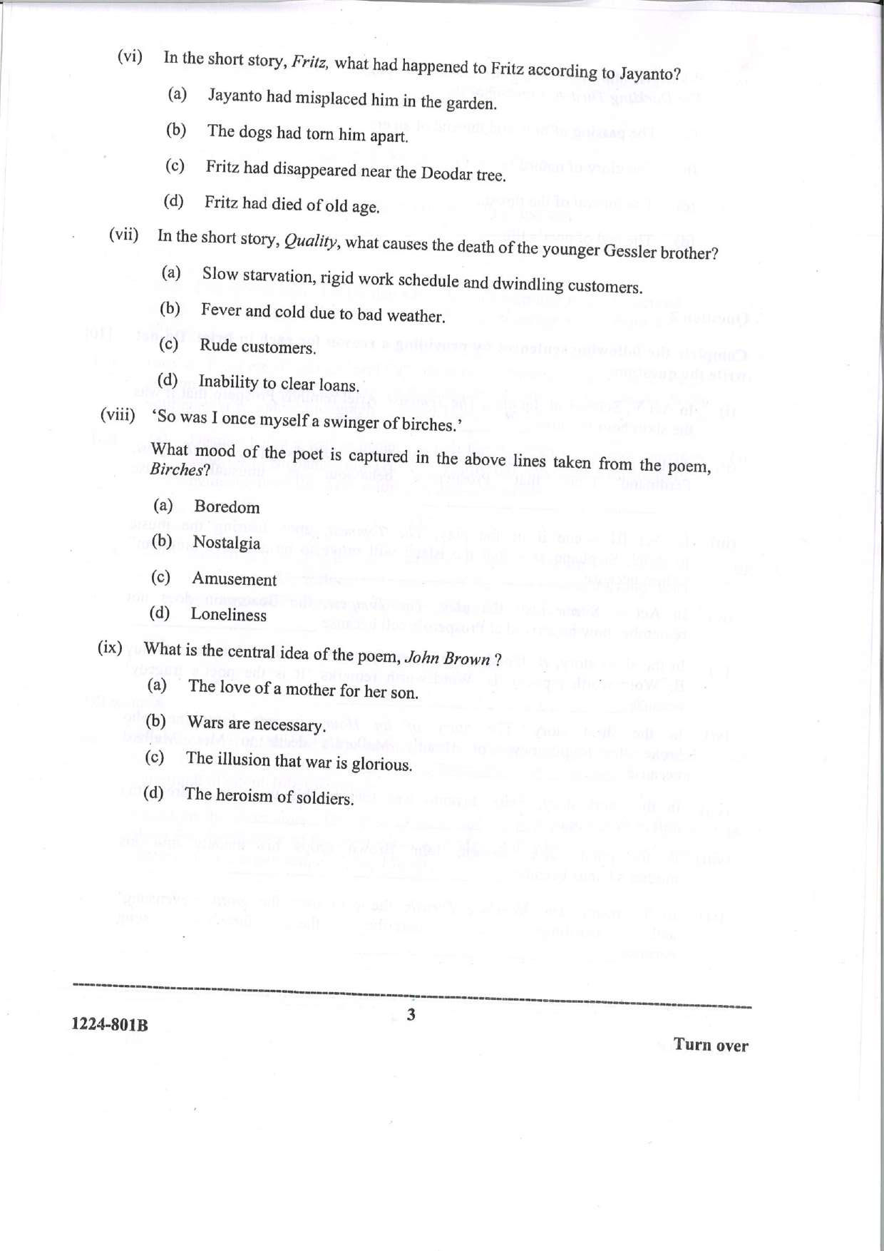 ISC 2024 English Literature Question Paper for Class 12 — page 3