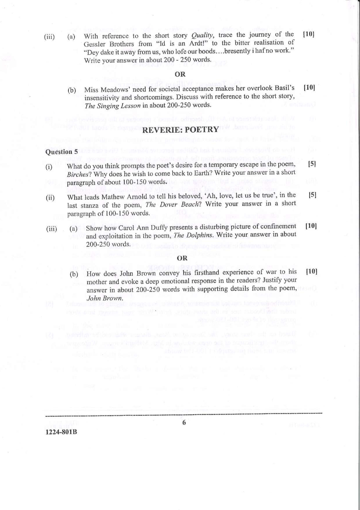 ISC 2024 English Literature Question Paper for Class 12 — page 6