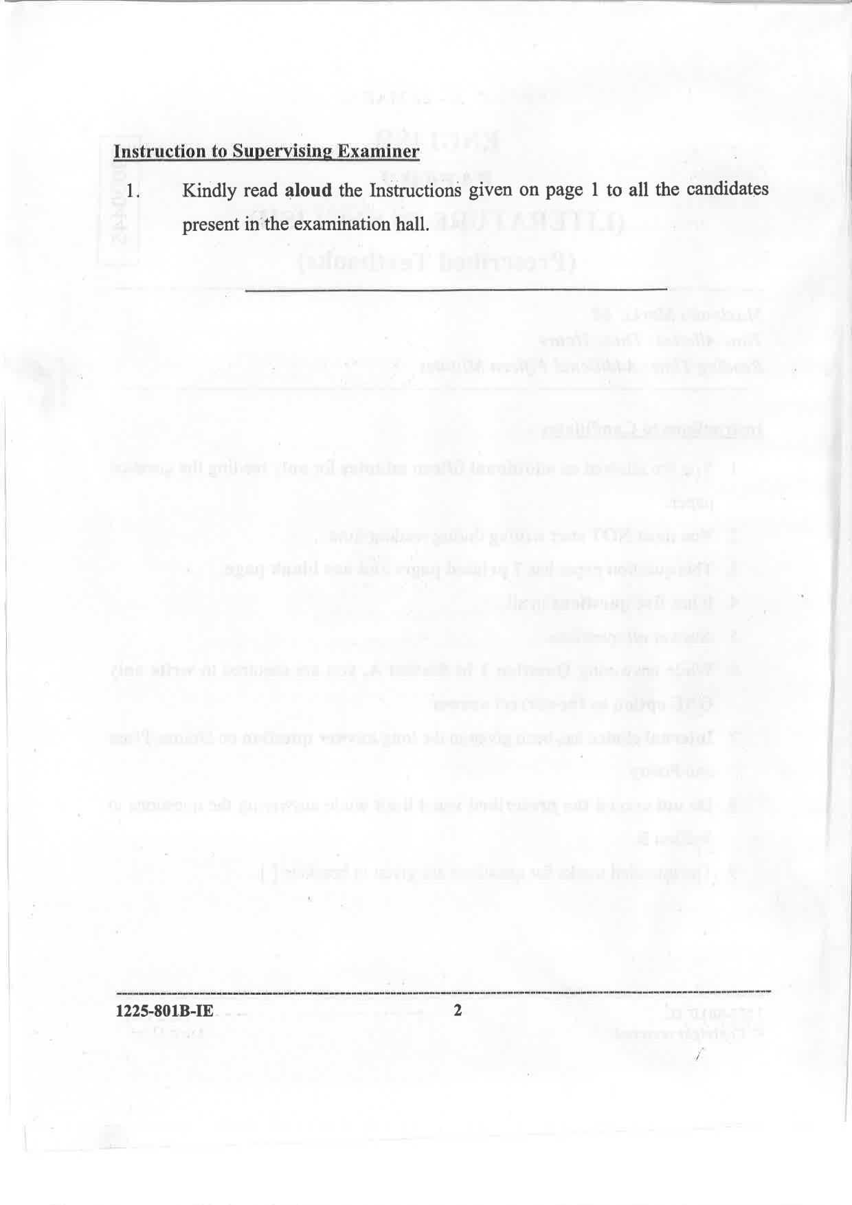 ISC 2025 English Literature Improvement Examination Question Paper for Class 12 — page 2