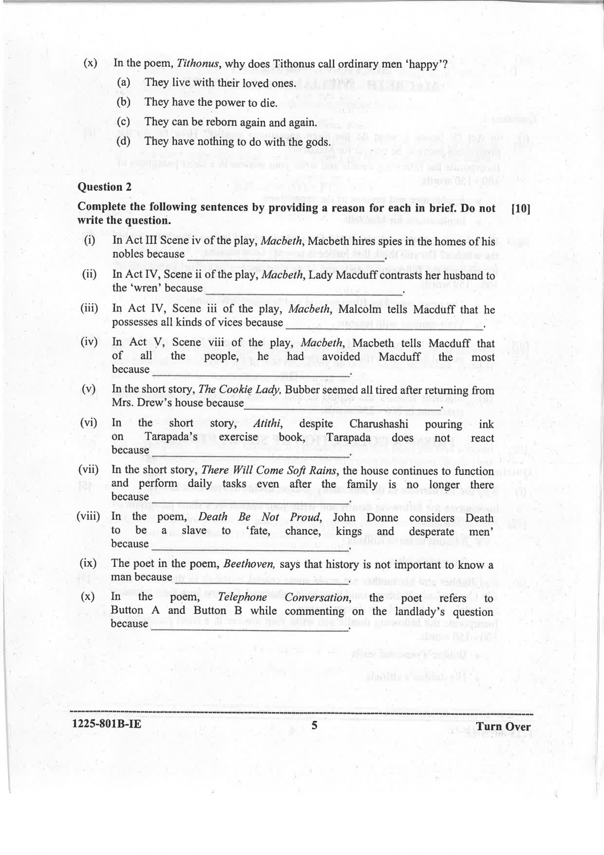 ISC 2025 English Literature Improvement Examination Question Paper for Class 12 — page 5