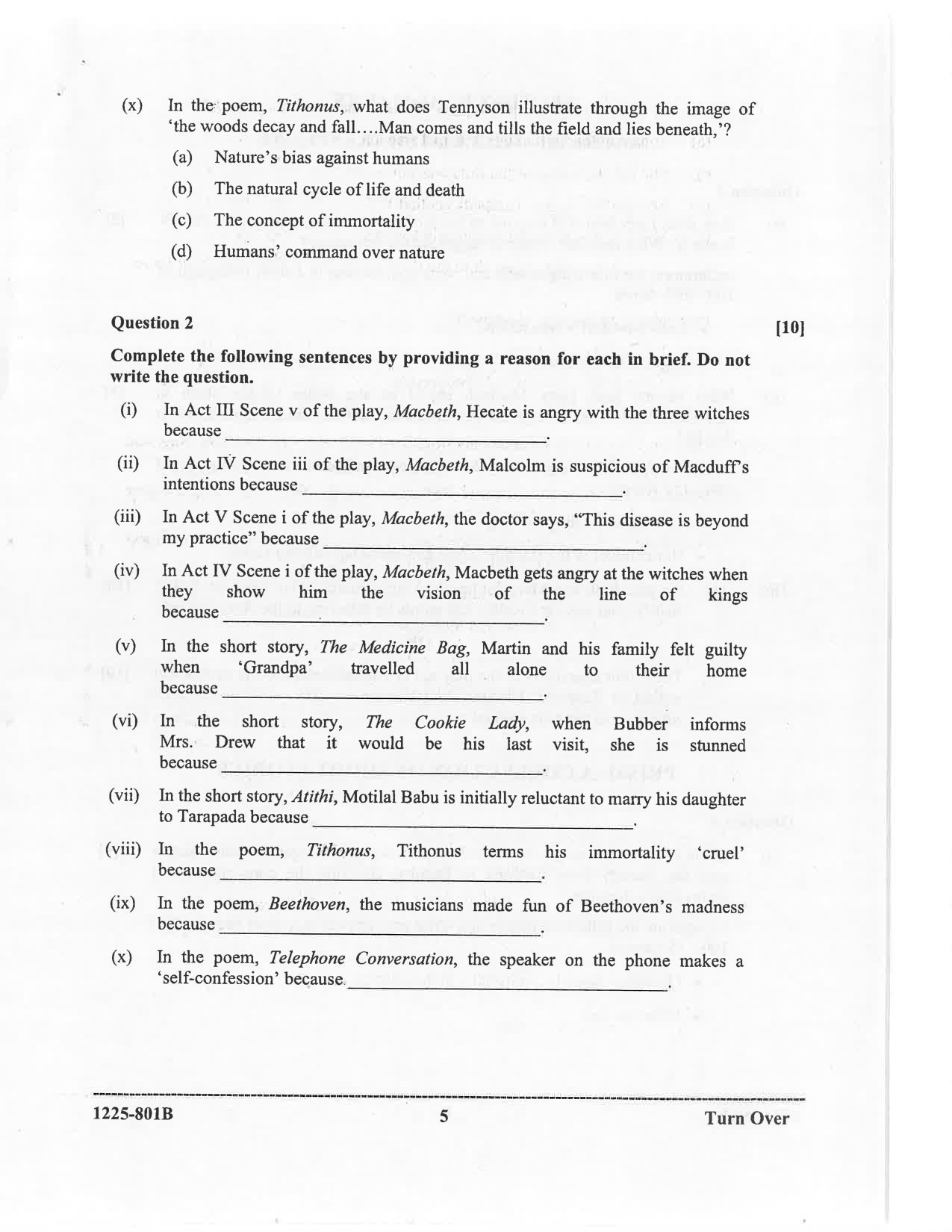 ISC 2025 English Literature Question Paper for Class 12 — page 5