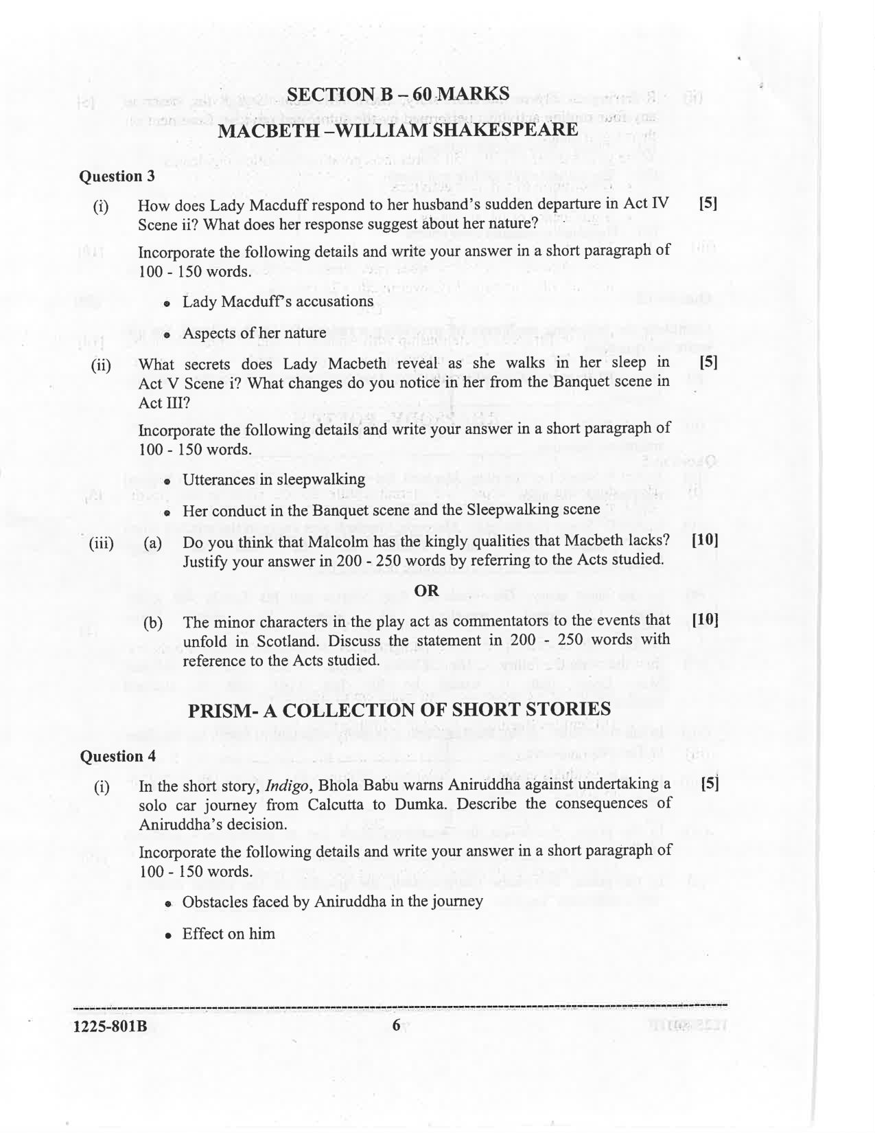 ISC 2025 English Literature Question Paper for Class 12 — page 6