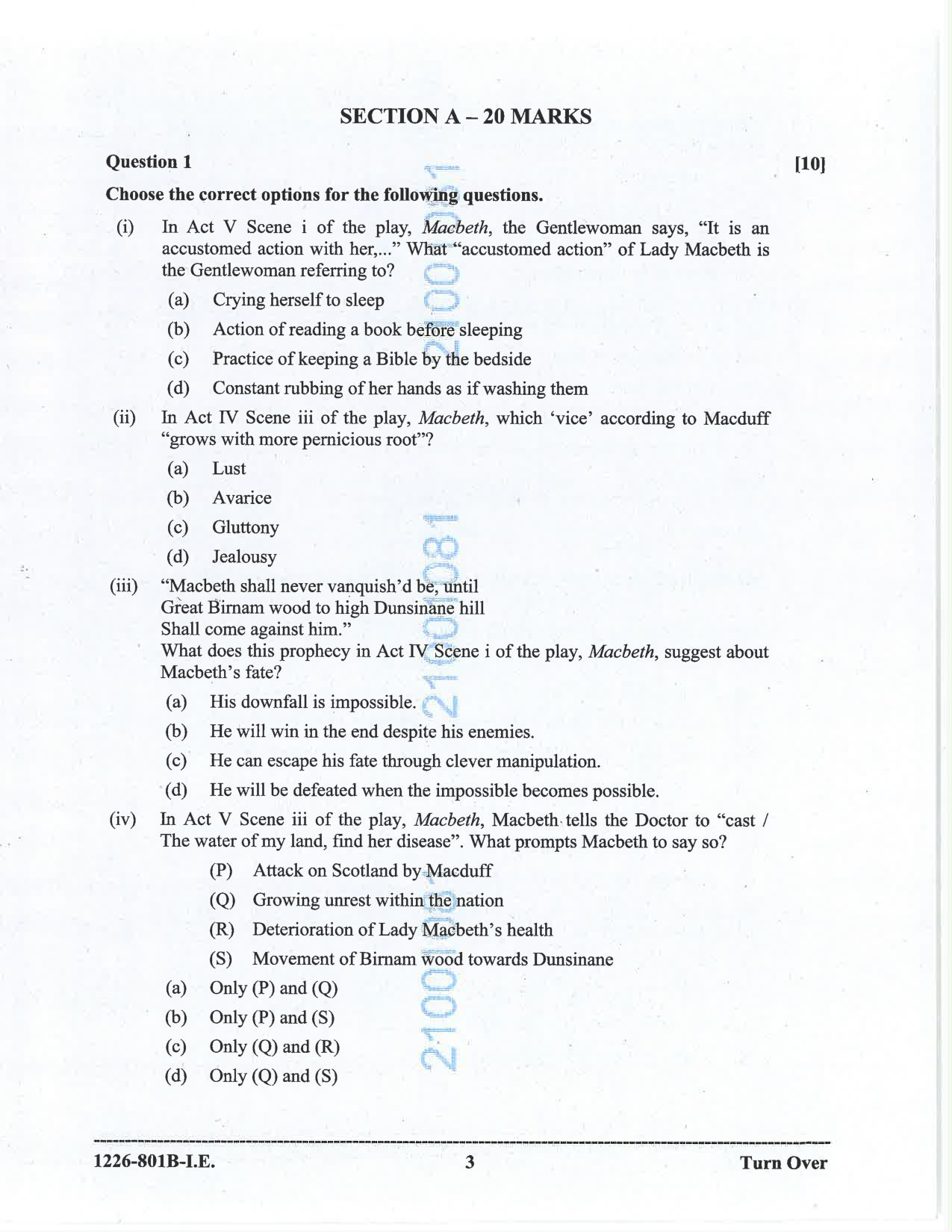 ISC 2026 English Literature Improvement Examination Question Paper for Class 12 — page 3