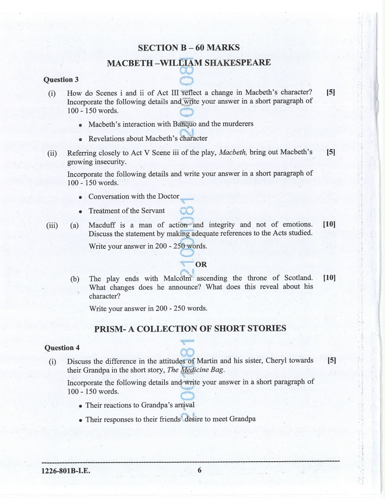 ISC 2026 English Literature Improvement Examination Question Paper for Class 12 — page 6