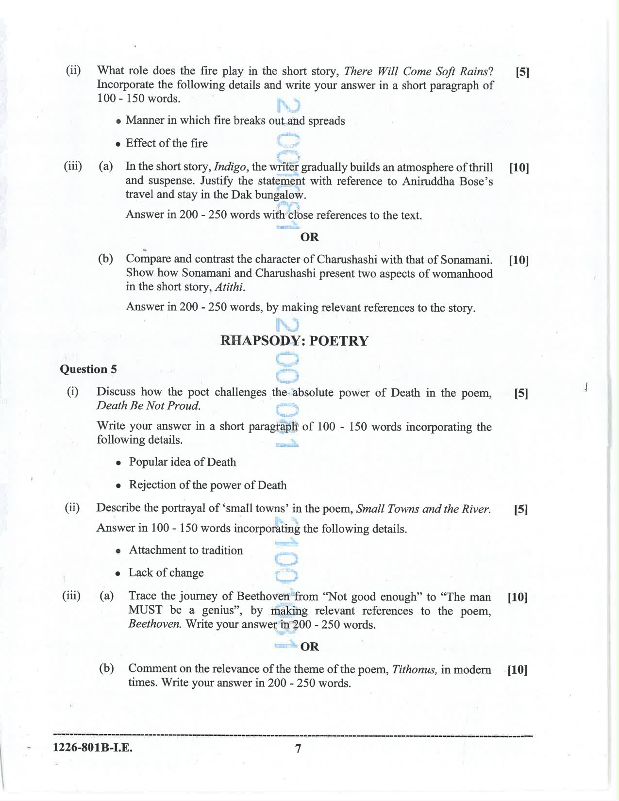 ISC 2026 English Literature Improvement Examination Question Paper for Class 12 — page 7