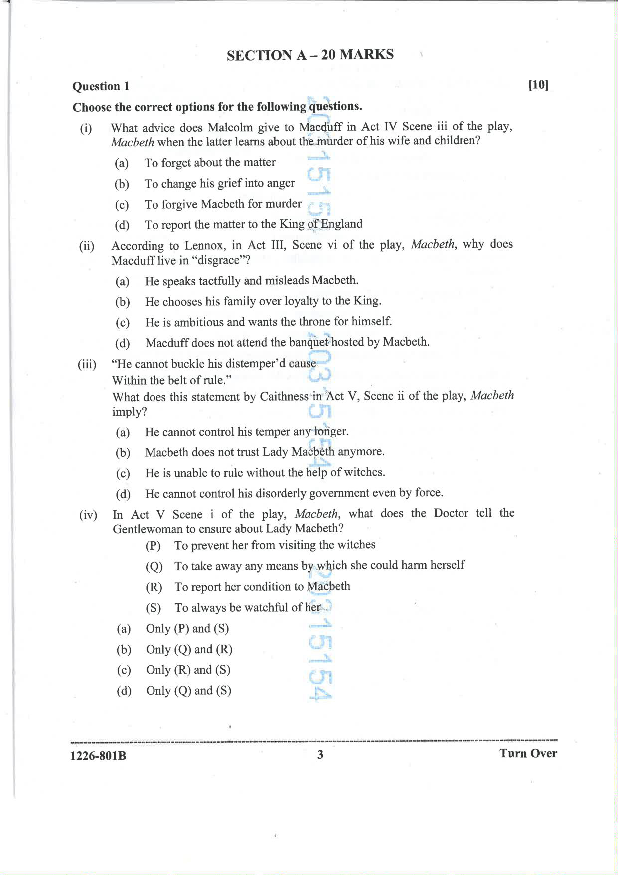 ISC 2026 English Literature Question Paper for Class 12 — page 3