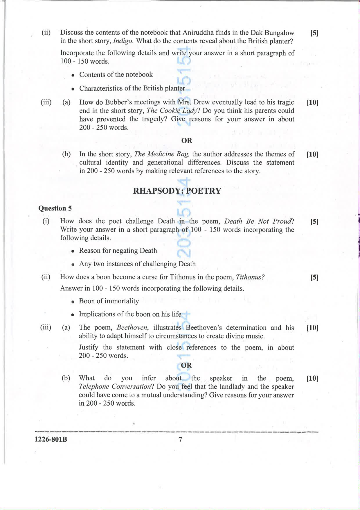 ISC 2026 English Literature Question Paper for Class 12 — page 7