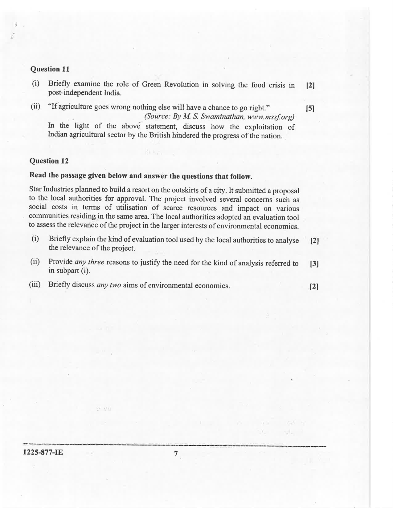 ISC 2025 Environmental Science Improvement Examination Question Paper for Class 12 — page 7