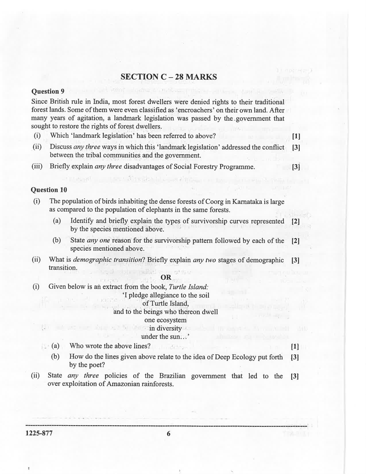 ISC 2025 Environmental Science Question Paper for Class 12 — page 6