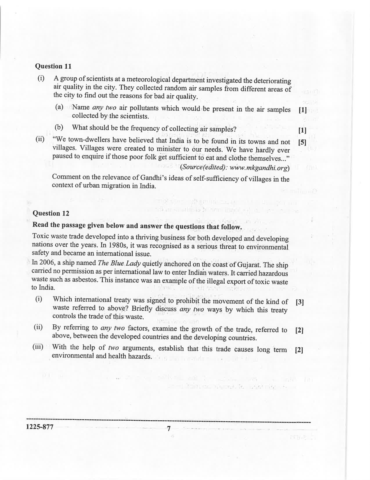 ISC 2025 Environmental Science Question Paper for Class 12 — page 7