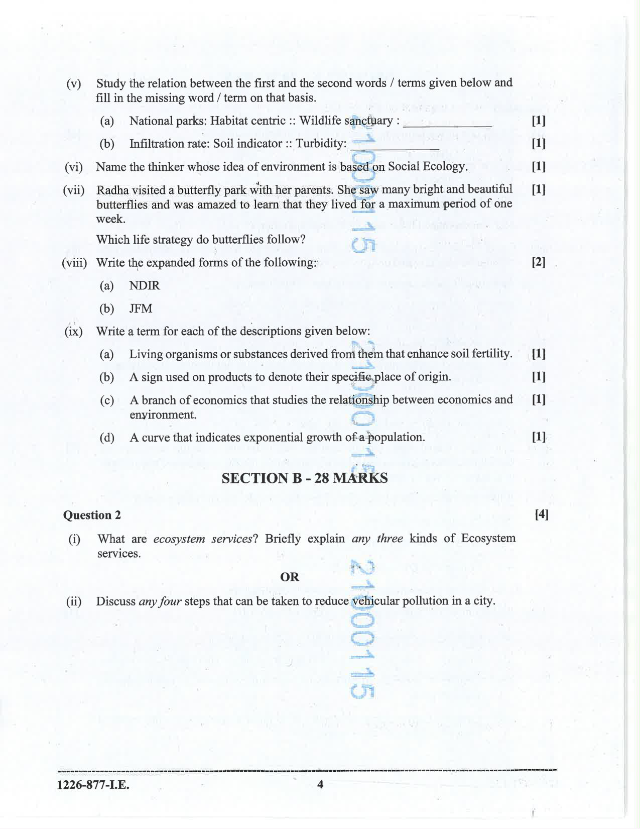 ISC 2026 Environmental Science Improvement Examination Question Paper for Class 12 — page 4