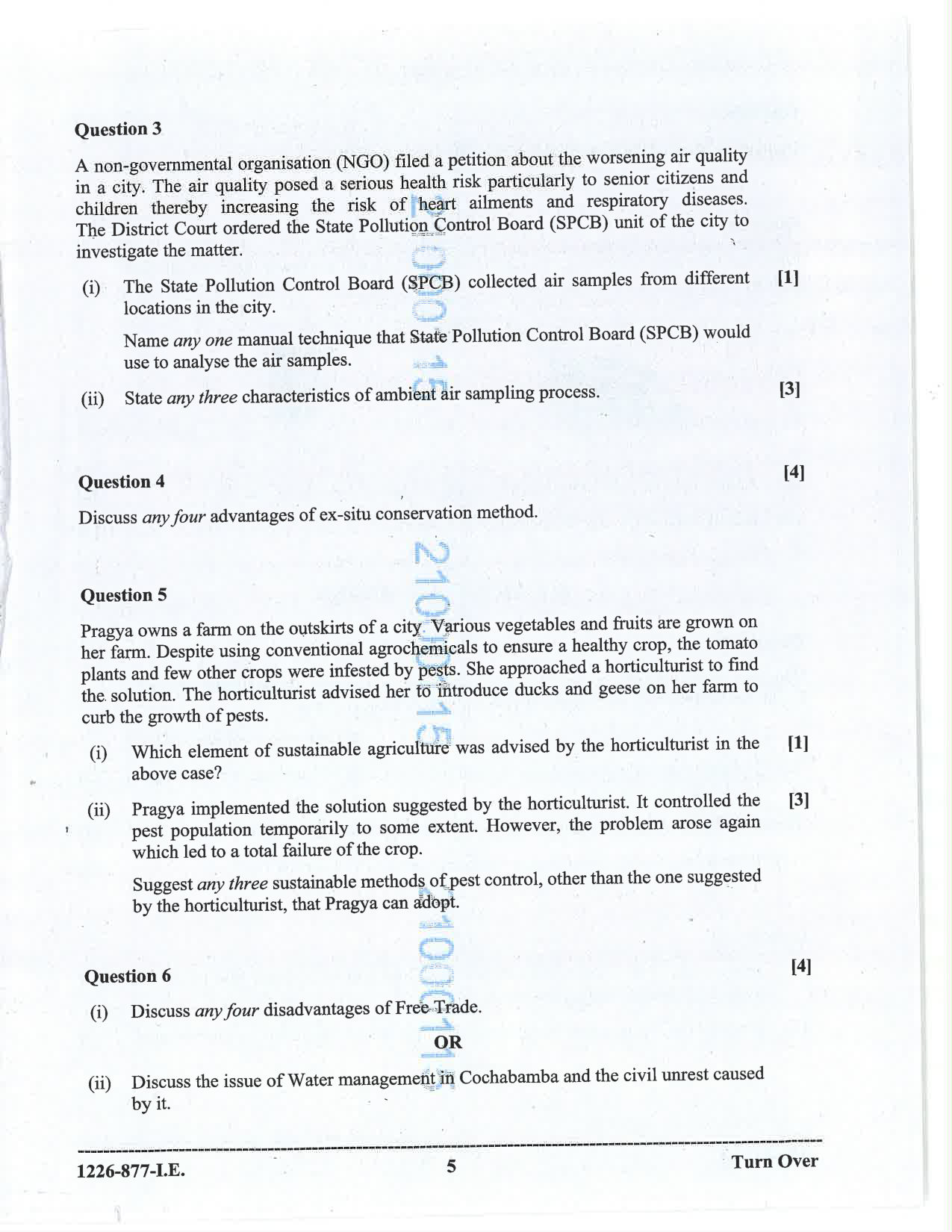 ISC 2026 Environmental Science Improvement Examination Question Paper for Class 12 — page 5
