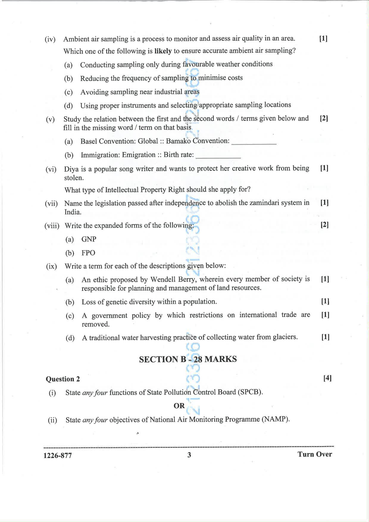 ISC 2026 Environmental Science Question Paper for Class 12 — page 3