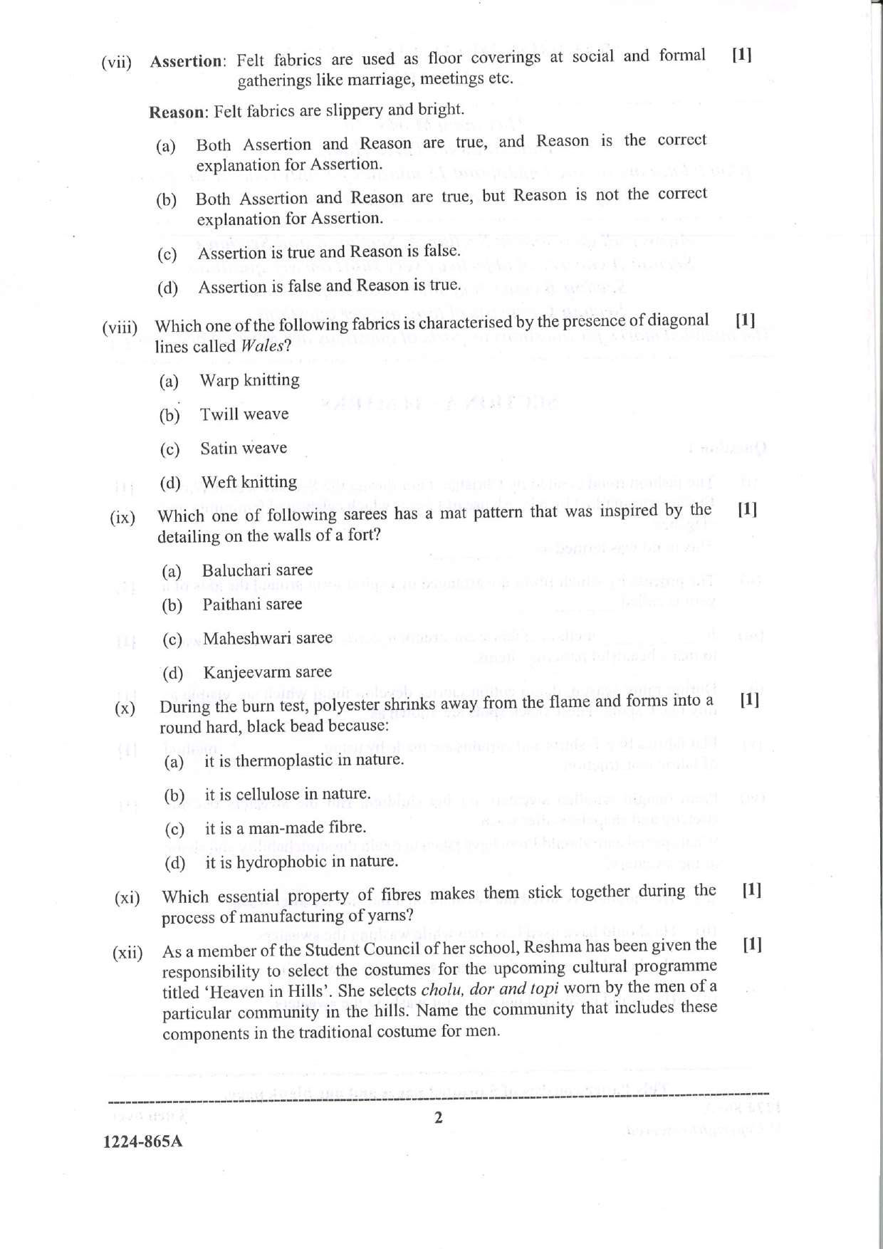 ISC 2024 Fashion Designing Question Paper for Class 12 — page 2