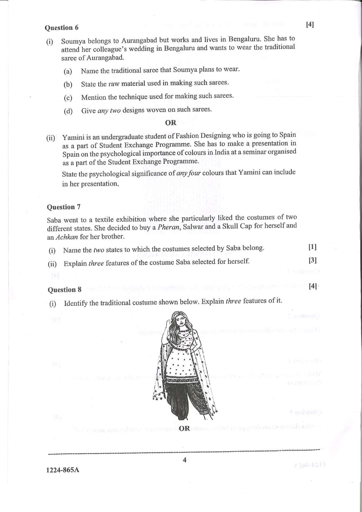 ISC 2024 Fashion Designing Question Paper for Class 12 — page 4