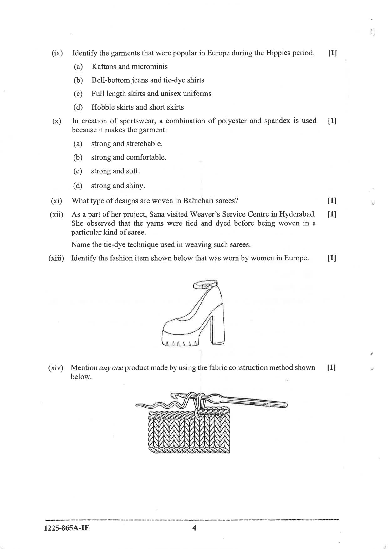 ISC 2025 Fashion Designing Improvement Examination Question Paper for Class 12 — page 4