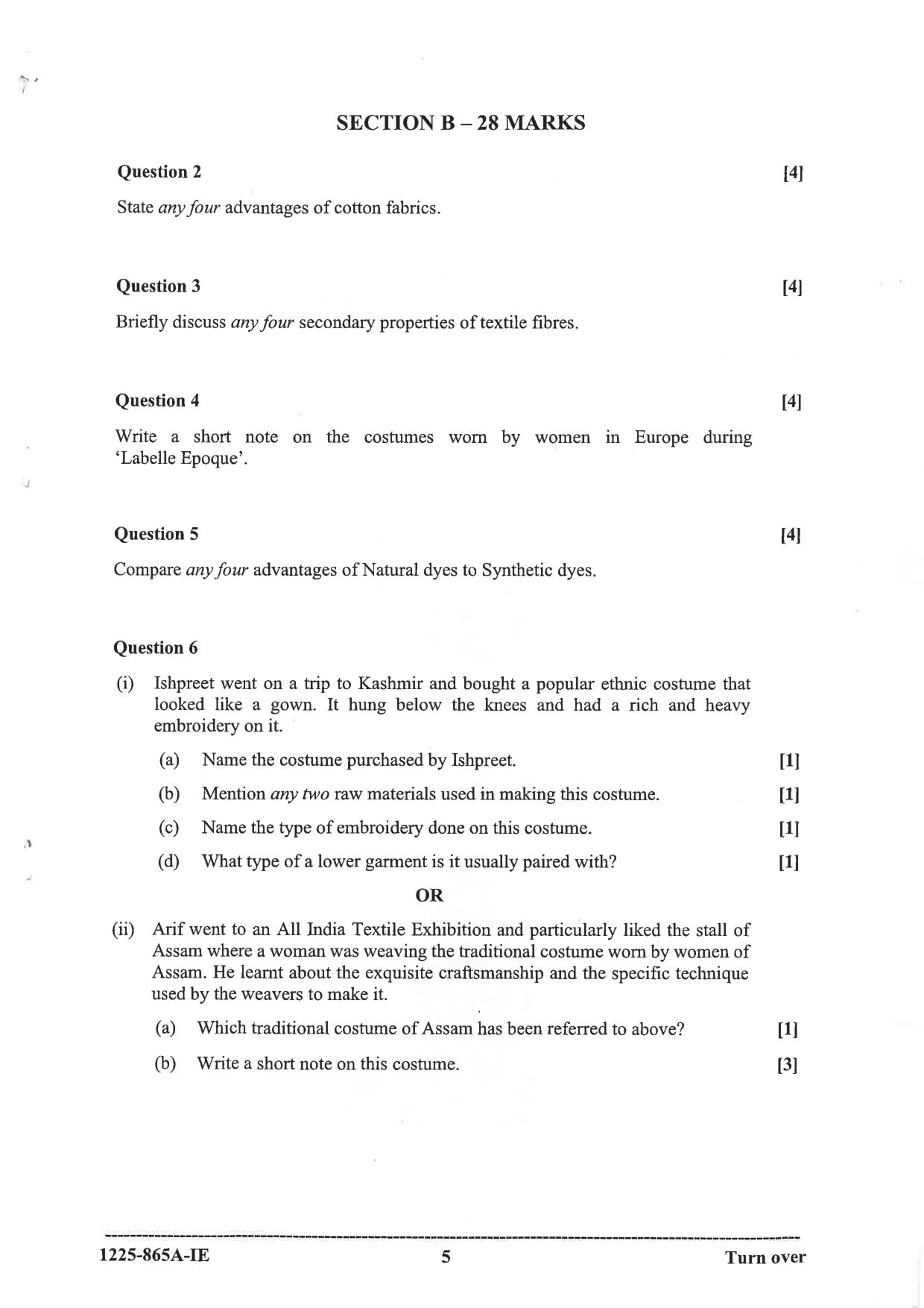 ISC 2025 Fashion Designing Improvement Examination Question Paper for Class 12 — page 5