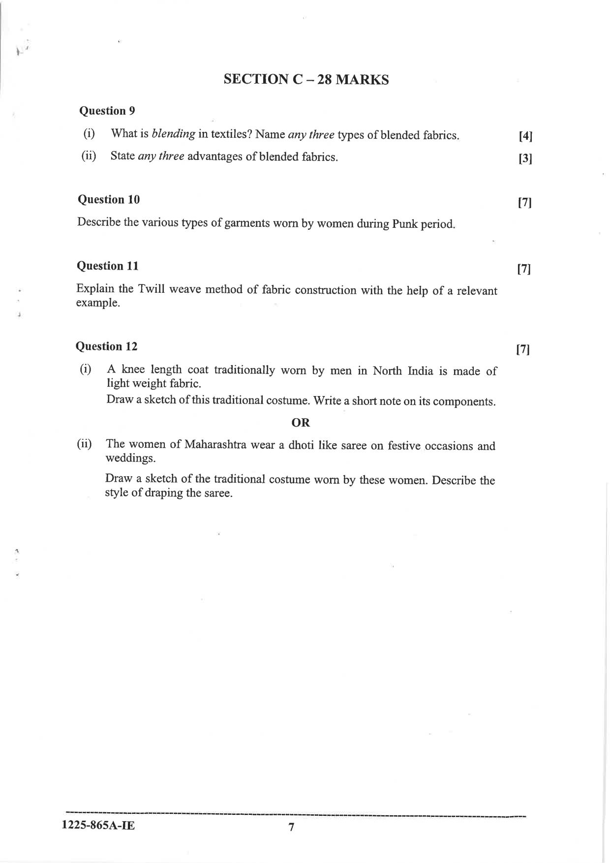 ISC 2025 Fashion Designing Improvement Examination Question Paper for Class 12 — page 7