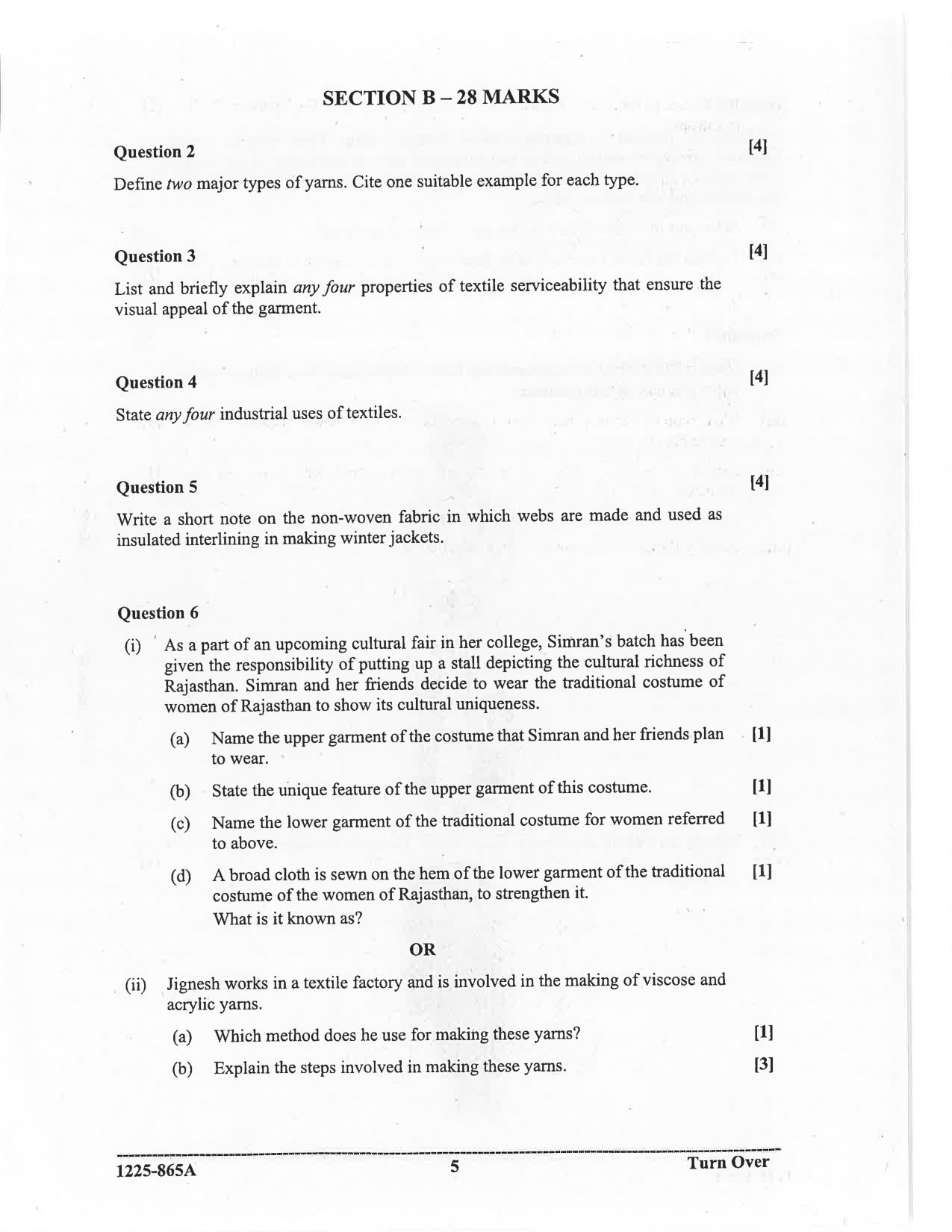 ISC 2025 Fashion Designing Question Paper for Class 12 — page 5