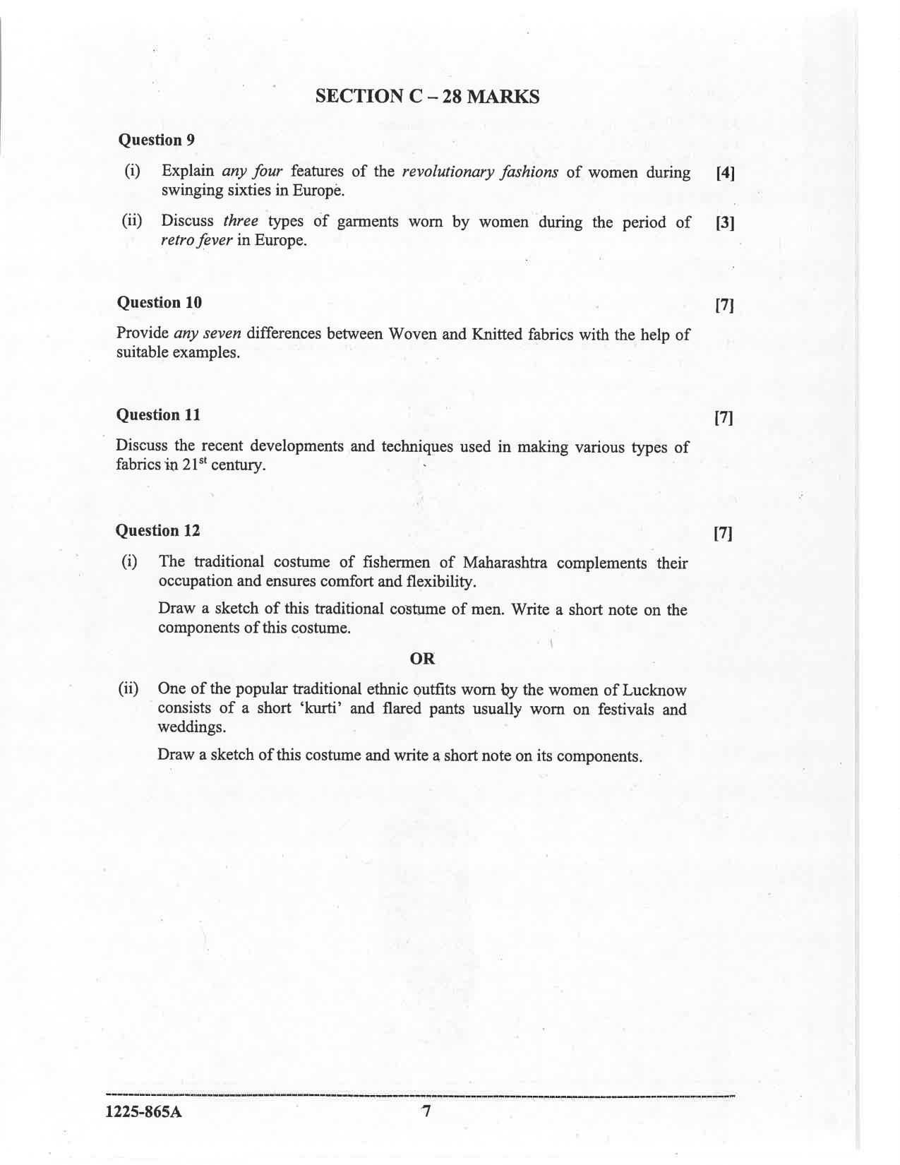 ISC 2025 Fashion Designing Question Paper for Class 12 — page 7